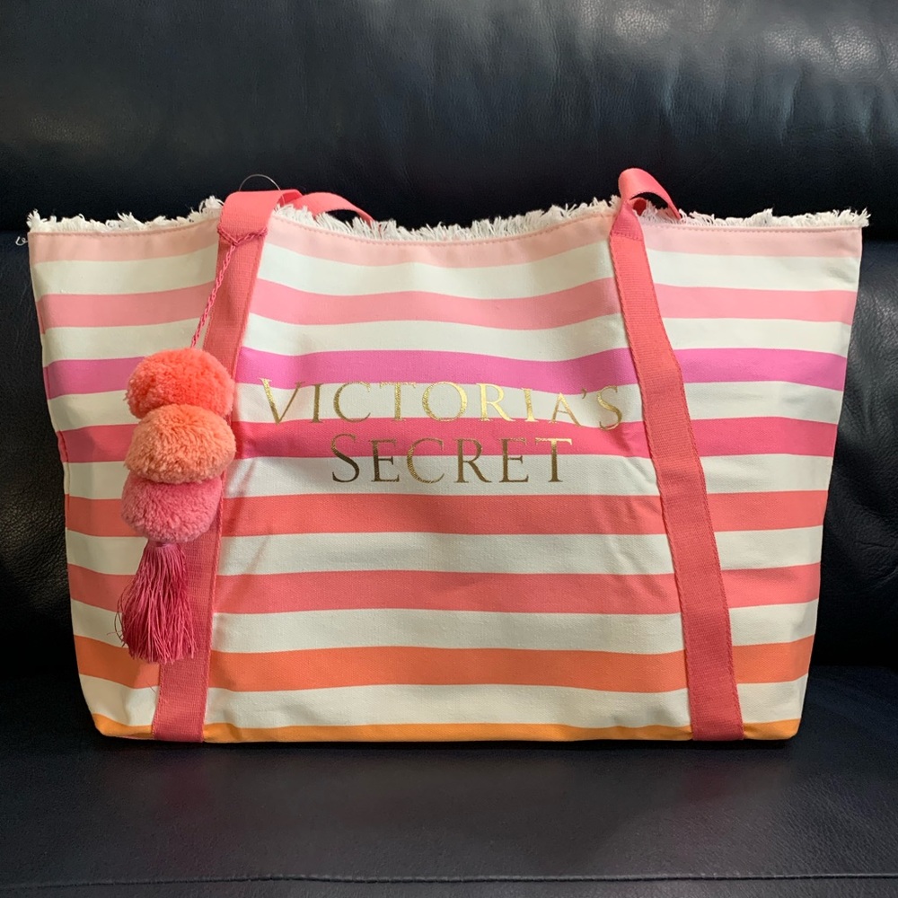 VS Pink and Orange Beach Tote